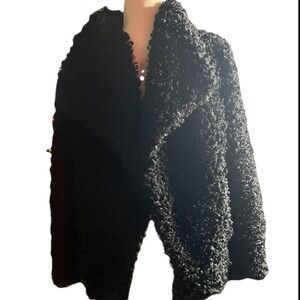 Missguided women’s size4 black flux fur fluffy pockets coat